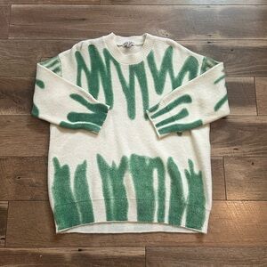 VRG GRL Green and White Sweater - S/M